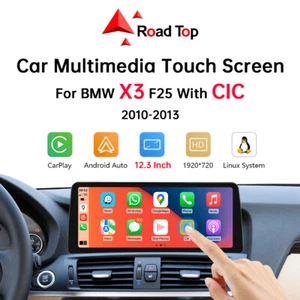 12.3“ Wireless CarPlay AndroidAuto Touchscreen For BMW X3 F25 With CIC 2010-2013 - Picture 1 of 12
