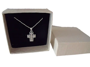 NUEVO Filagree Plata COLLAR CRUZ 18" Colgante y Caja Cadena QVC CON CAJA - Imagen 1 de 3
