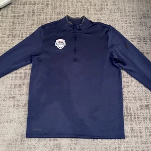 Men’s NIKE Dri-Fit Authentic USA Basketball Gear 1/4 Zip Pullover Navy Size M - Picture 1 of 10