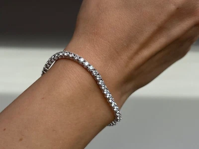 7.50Ct Round Cut Lab-Created Diamond Women Tennis Bracelet 14K White Gold Plated - Image 1 of 4