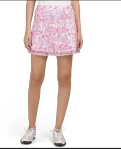GOTTEX Golf and Tennis Pink Floral Mesh Line Skort Size XL - Picture 1 of 9