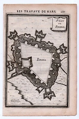 1671 Manesson Mallet Antique Print, Fort, Map, Breda, Netherlands - Image 1 of 2