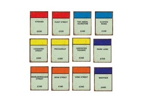 Insegna in metallo Monopoly Street edizione UK look retrò CUCINA BAGNO GROTTA A5 A4 - Foto 1 di 4