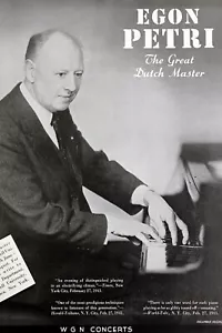 EGON PETRI Pianist 1940s Booking Ad Concert Orchestra Performers - Picture 1 of 2