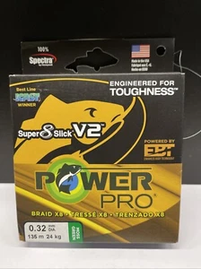 Power Pro Super 8 Slick V2 135m 0,32mm 24kg MOSS GREEN - Foto 1 di 2