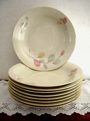 Winterling Marktleuthen, Suppenteller, Goldrand, Vintage 50-er, pastellf. Dekor - Bild 1 von 4