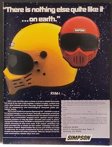 1979 Simpson Motorcycle Helmet Print Ad - Picture 1 of 1
