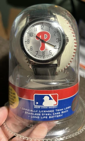 Game Time MLB Phillies Watch And Baseball needs new battery Cover