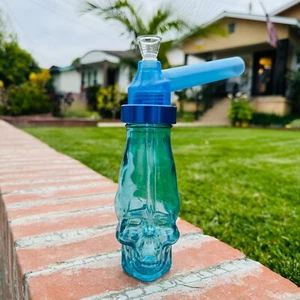 Portable Hookah Screw on Bottle Converter Water Glass Bong with Bottle in Blue - Picture 1 of 6