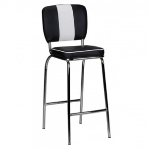 Barhocker Barstuhl American Diner 50er Jahre Retro Schwarz Weiß - Bild 1 von 6