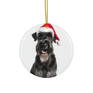 Hanging Ceramic Christmas Tree Ornament - Giant Schnauzer Design - Imagen 1 de 4