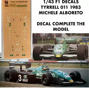 decalcomanies calcas 1/43 f1 GP tyrrell 011 1983 michele alboreto FDS - Picture 1 of 1
