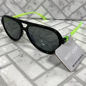 Neu mit Etikett West Loop Sonnenbrille 61904CALGRN VL FWG schwarz/grünes Gestell 100 % UVA-UVB - Bild 1 von 8