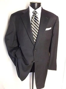 Pal zileri Dark Gray with Brown Fine striped Suit 2Button 46R pants 41W/28L - Picture 1 of 12