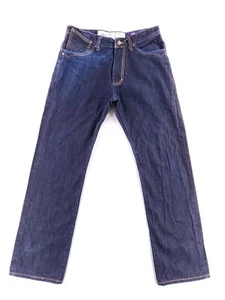 AKOO Jeans uomo 34x33 gamba dritta lavaggio scuro moderno premium denim tasche con patta - Foto 1 di 9