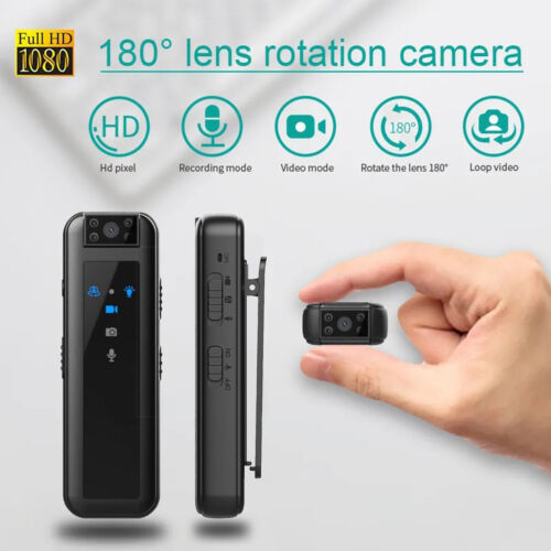 Mini HD 1080P Clip Camera Video Audio Recorder Infrared Night Vision 180° Rotate
