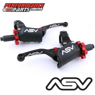 ASV Black F4 Short Brake + Clutch Lever with Pro Perch for Honda XR200 / R 1994 Foto 1 de 4