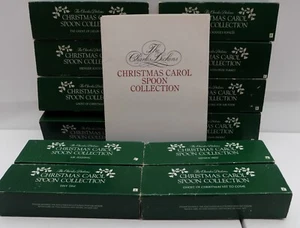 PINCHES 12 BOXED PEWTER SPOONS DICKENS A CHRISTMAS CAROL LIMITED EDITION - Picture 1 of 8