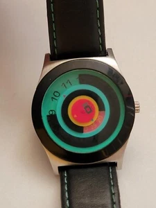01 The One Spinning Wheel Multicolor Men's Watch Black Leather Strap - Picture 1 of 10