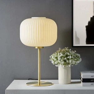 Modway Reprise Glass Sphere Table Lamp in White Satin Brass - Picture 1 of 8