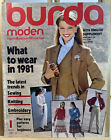 BURDA Moden, Jan 1981, Sewing Magazine German, 80&#39;s Vintage In Good Condition