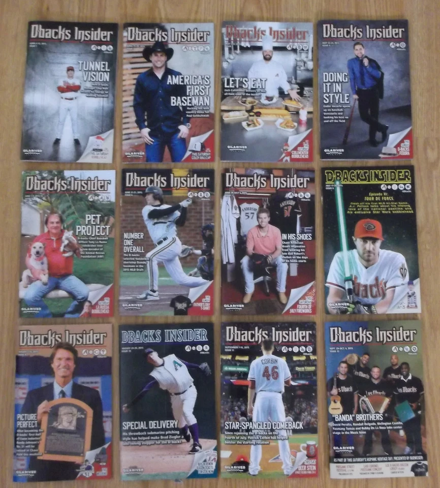 2015 Arizona Diamondbacks Dbacks Insider Programs #1 - #12 Your Choice or All - Image 1 of 4