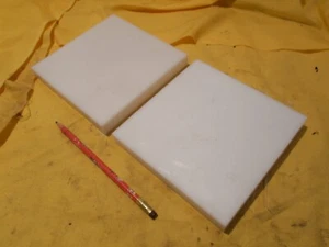 LOTE DE 2 PIEZAS BARRA HDPE BLANCA hoja plana mecanizable plástico poli 3/4" x 6" x 6" - Imagen 1 de 1