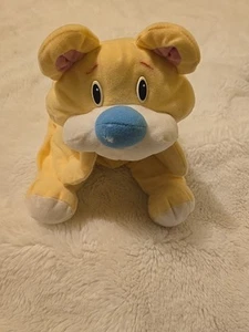 Fisher Price Vintage Yellow Rumple Bear Blue Nose 1998 Floppy Stuffed Animal 16" - Picture 1 of 10