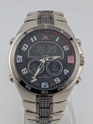US Polo Assn Analog-Digital Watch Men 45mm Case 8" Band- New Battery - Image 1 of 4