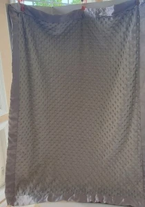 HB Hudson Baby Blanket 30" x 40" Gray Minky Dot Satin Back & Edge Crib Security - Picture 1 of 13