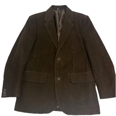Gap Men's Soft Sport Coat Brown Striped Velvet Type Medium Blazer Jacket - Image 1 of 4