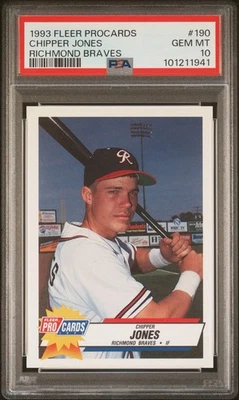 1993 Fleer ProCards Minor League Chipper Jones #190 PSA 10 GEM MT HOF Braves - Image 1 of 2