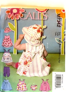 Säugling Kleinkind Schnittmuster McCall's 7342 Größe 1/2 - 2 Neu ungeschnitten - Bild 1 von 2