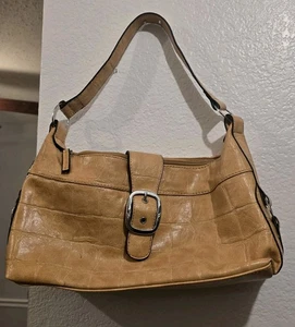 Apt. 9 senfgelb karamell Y2K Stil Damen Schultertasche Handtasche mit Schnalle - Bild 1 von 18