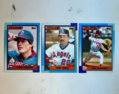 1990 Topps California Angels Blackless ERROR (3) No Black Ink Variation Back - Image 1 of 2