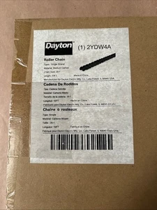 NEW IN BOX - DAYTON 2YDW4A SINGLE STRAND 10' ROLLER CHAIN MEDIUM CARBON #1 - Picture 1 of 3