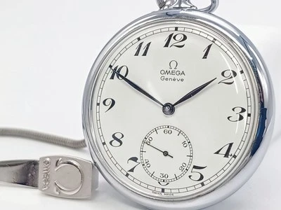 [NEAR MINT] OMEGA Geneve Pocket Watch Cal.960 121.1740 Silver MT From JAPAN Y694 - Image 1 of 4