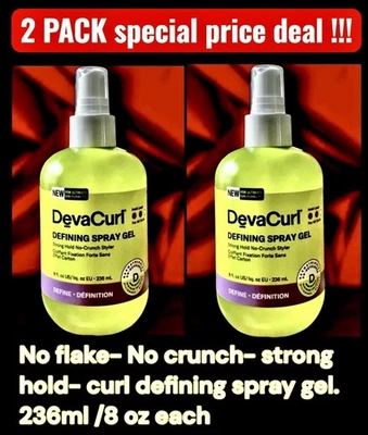 2pk DevaCurl Defining Spray Gel- Strong Hold - No Crunch/Flake -Definition 236ml - Image 1 of 4