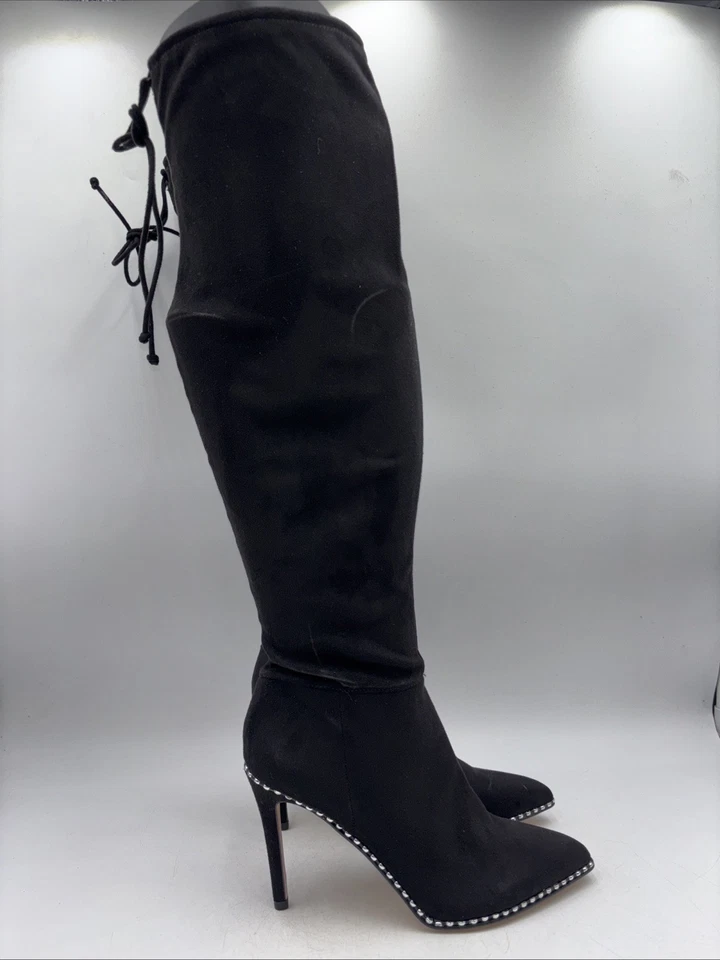 BCBGeneration Mujeres Hilanda Negro Gamuza Sobre la Rodilla Botas Talla 9.5 Foto 1 de 4