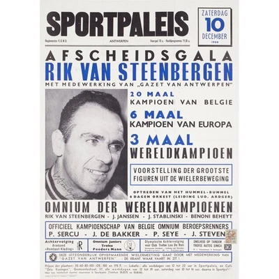 Rik Van Steenbergen’s Final Race 1966, póster de ciclismo original vintage Foto 1 de 3