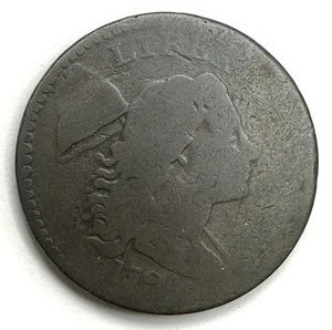 1794 Flowing Hair Large Cent 1c Heavily Circulated Key Date Historical Coin NR - Picture 1 of 2