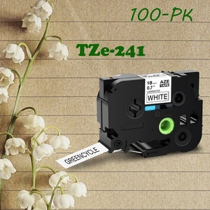 100-PK Compatible TZe-241 Label Tape for Brother P-Touch PT-D600 PT-3600 PT-E500 - Picture 1 of 10