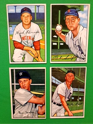 1952 Bowman Sam Mele #15 Bob Swift #131 Hank Edwards #141 Marlin Stuart #147 - Image 1 of 2