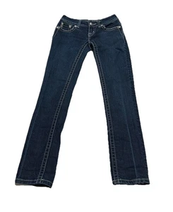 Miss Me Dark Skinny Denim Cropped Skinny Pattentasche Nieten dicke Nähte Gr. 25 - Bild 1 von 6