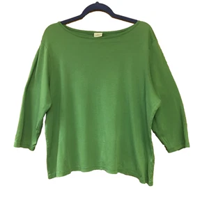 L.L. Camiseta verde manga 3/4 Bean para mujer talla 2X - Imagen 1 de 6