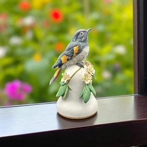 Vtg Franklin Mint Bird Bell American Redstart Peter Barrett Porcelain 1981 - Picture 1 of 20