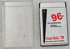 Tarjeta de almacenamiento masivo rara de colección 96 MB SanDisk PCMCIA PC Card ATA SDP3B hecha en EE. UU. - Imagen 1 de 1