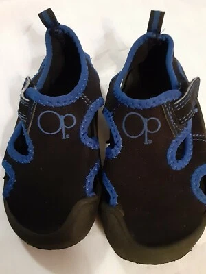 OP Ocean Pacific Black/Green Water Aqua Toddler Boys Girls Shoes Size 7/8 - Image 1 of 4