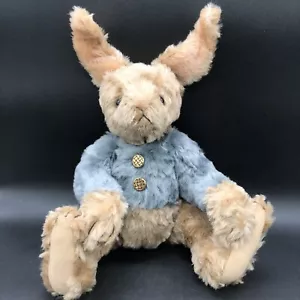 15" Jointed Mohair Rabbit Glass Eyes Plush Artist Jeanie Major Huckleberry Woods - Picture 1 of 20