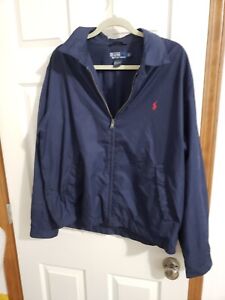 Polo Ralph Lauren Lightweight Cotton Zip Up Navy Blue Chino Jacket Men's Size L